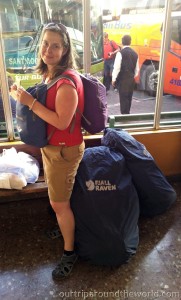 Martina with backpacks