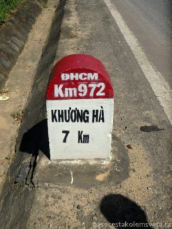 Milestone at Ho Chi Minh Road Vietnam