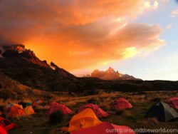 sunset at Paine Grande Torres del Paine