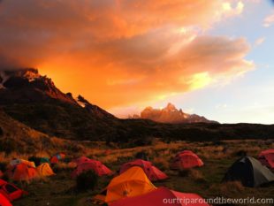 sunset at Paine Grande Torres del Paine